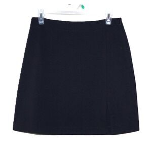 NEW Boden Women's Size 8 Black Ponte Mini Skirt Side Slit R0380 BLK